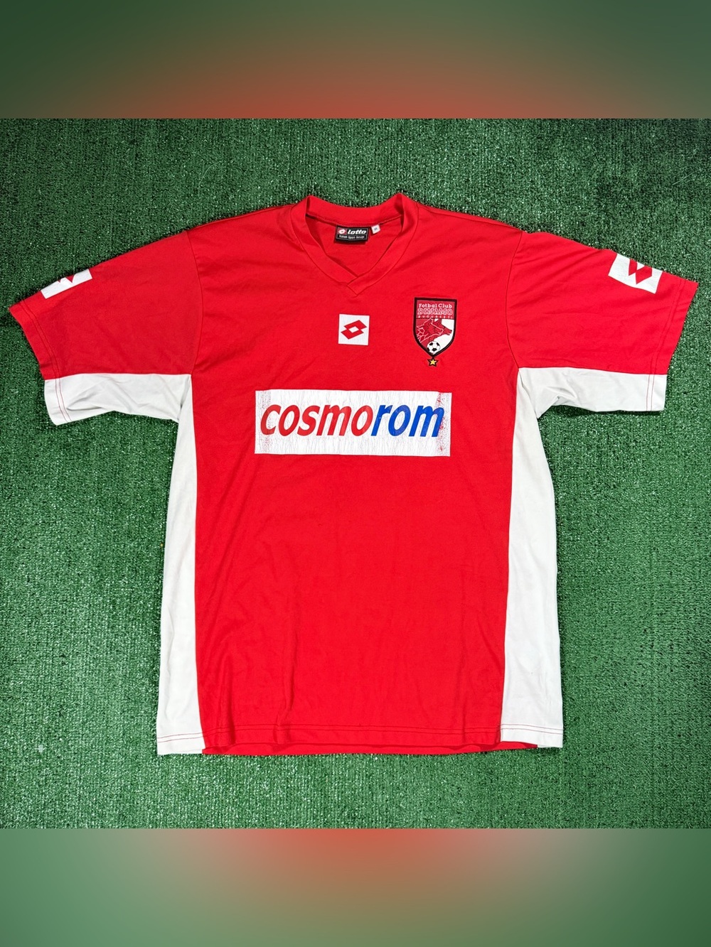 Vintage 2001/02 Lotto FC Dinamo Bucuresti Jersey Size XL Red White Soccer Shirt